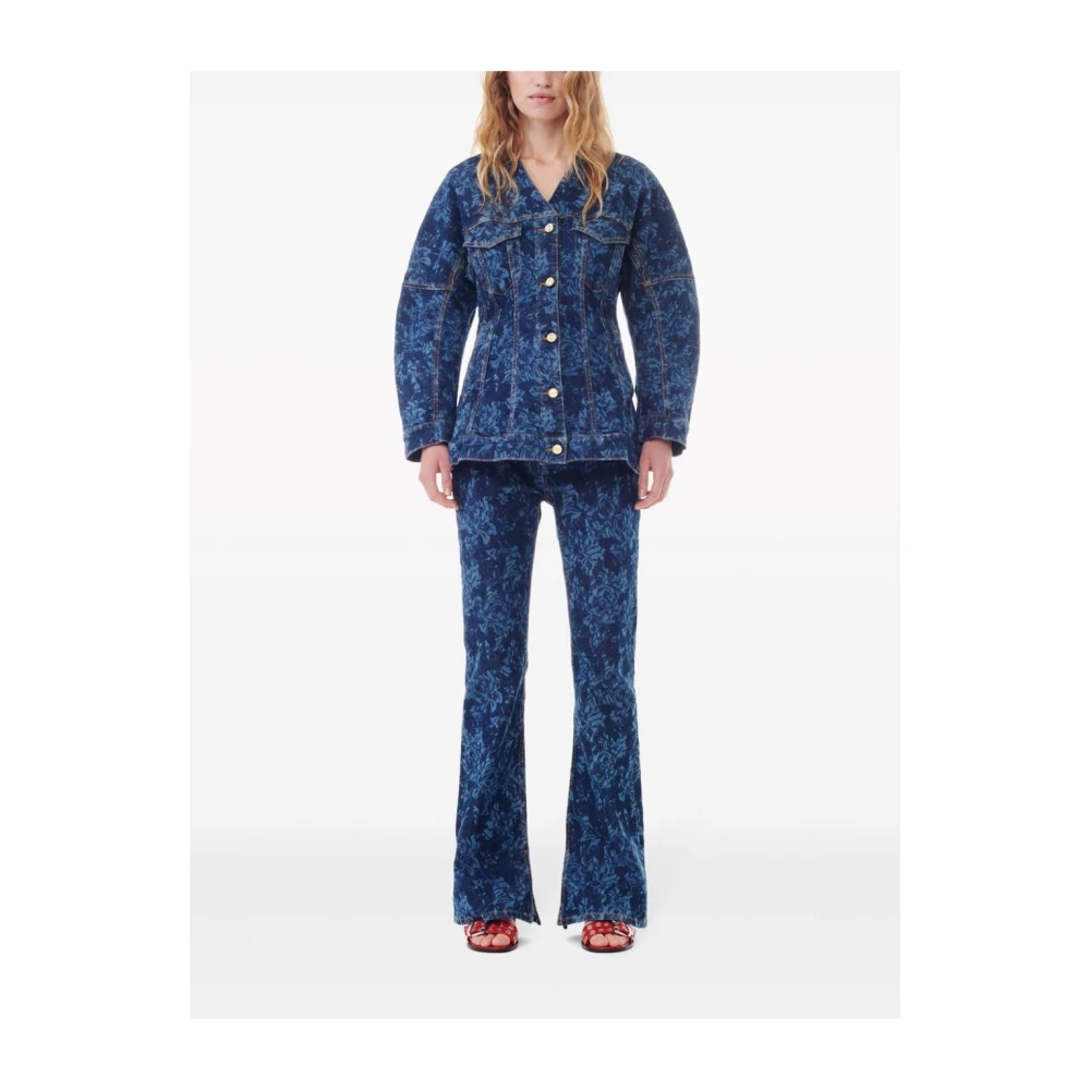 Ganni Stijlvolle Blazer voor Trendy Looks Blue Dames