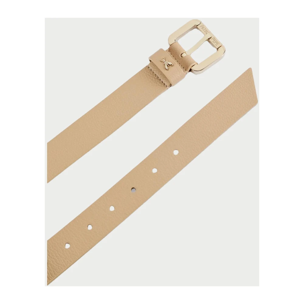 PATRIZIA PEPE Beige Leren Riem met Rolgesp Beige Dames