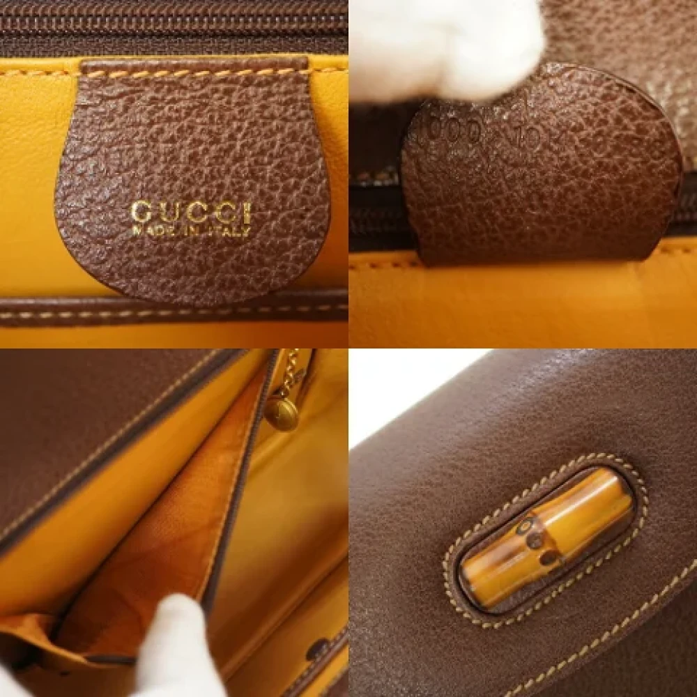 Gucci Vintage Pre-owned Leather handbags Brown Dames