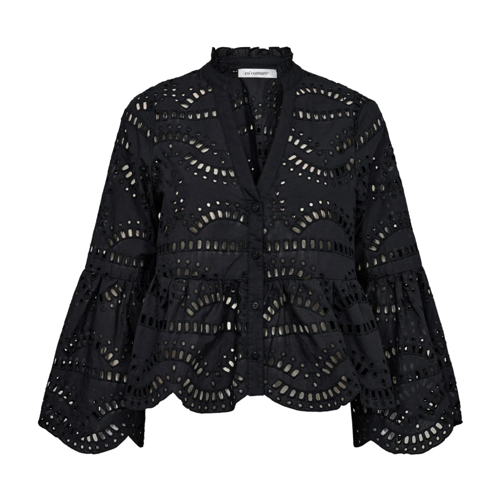 Co'Couture Elegante Anglaise Shirt Blouse Black Dames