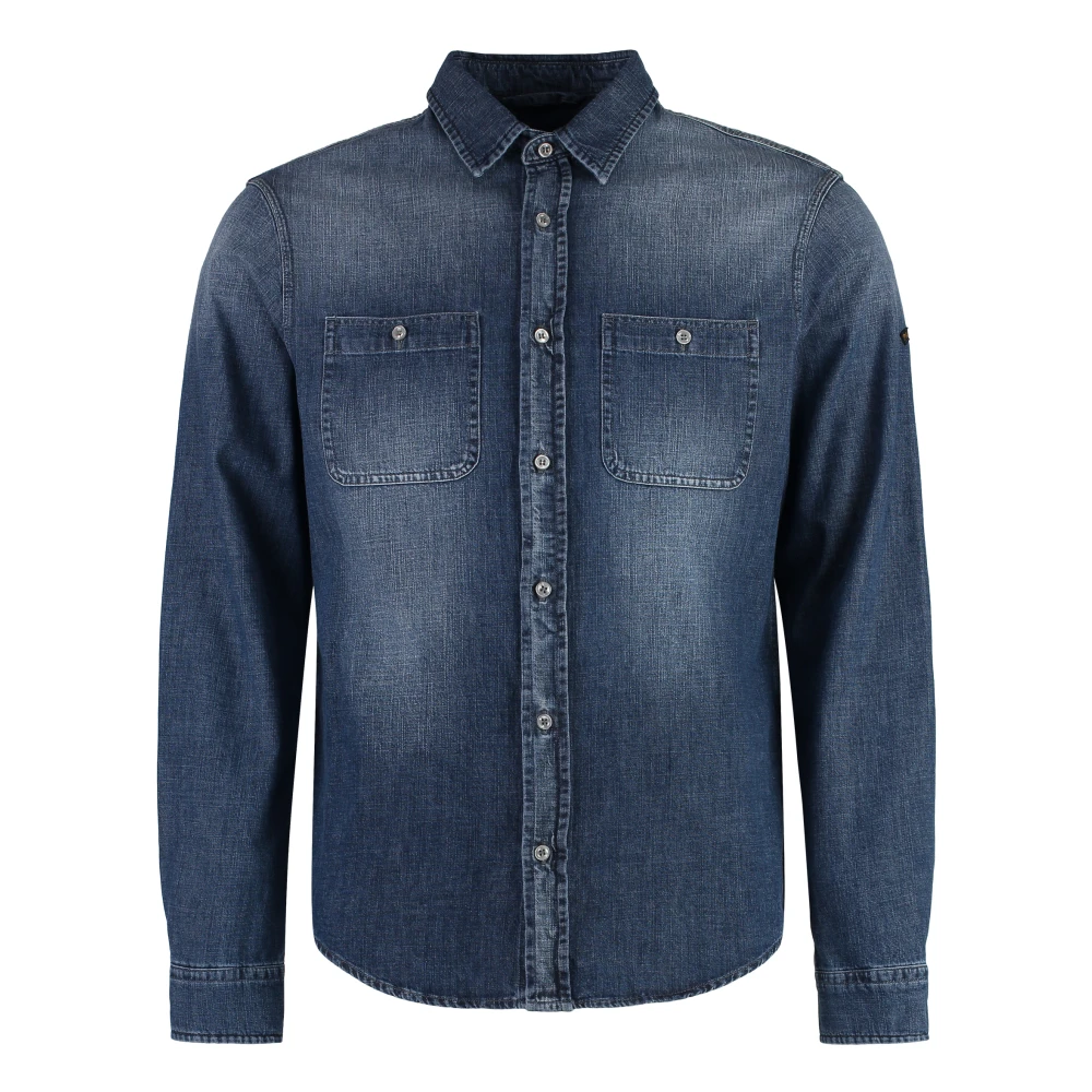 PAUL & SHARK Denim Shirt met Twee Voorzakken Blue Heren
