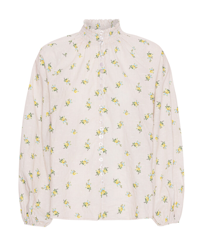 chemise-en-coton-jaune-fleur