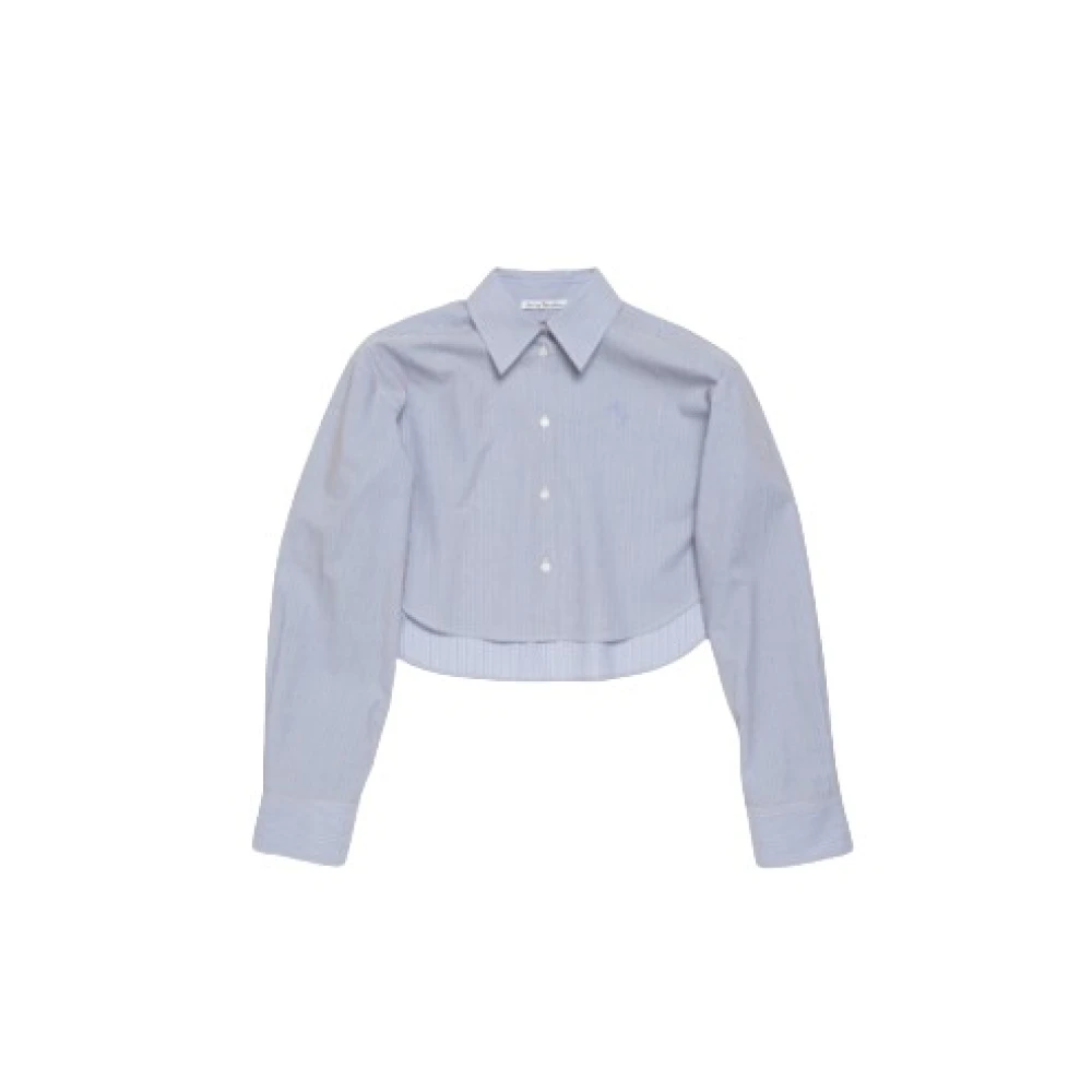 Acne Studios Blauwe Jacquard Overhemd Biologisch Katoen Blue Dames