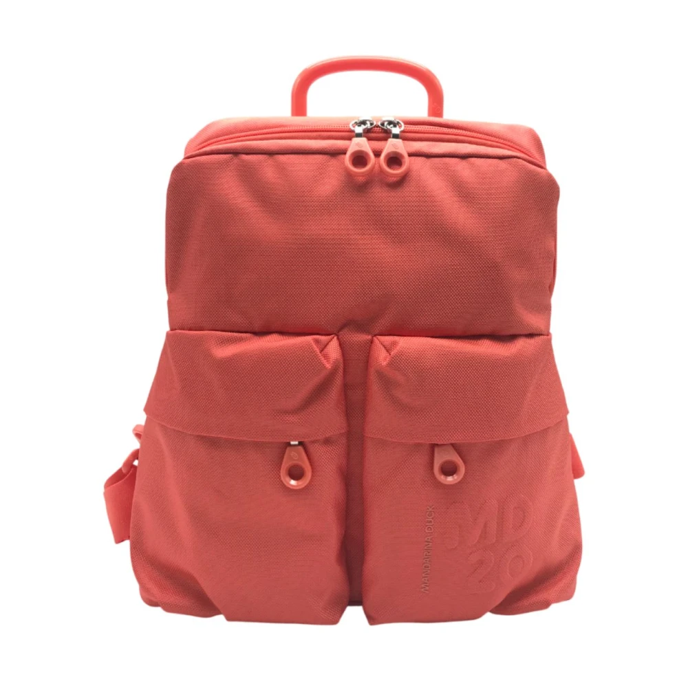 Mandarina Duck Stijlvolle Mitrix Rugzak met Glanzend Effect Orange Dames