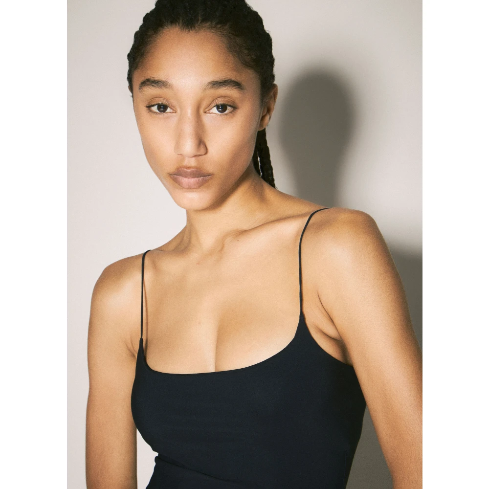 MM6 Maison Margiela Signature Stitching Maxi Dress Black Dames