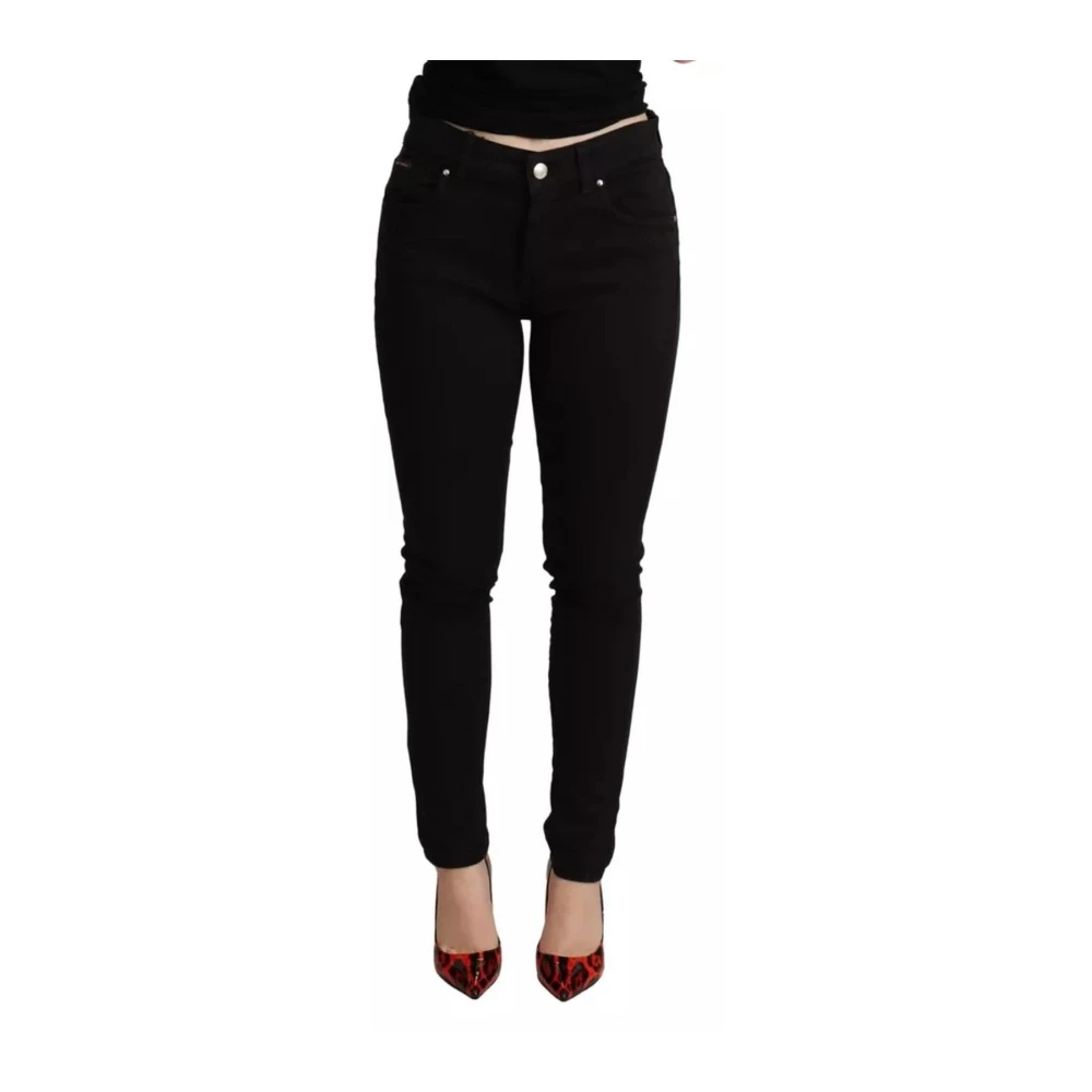 Dolce & Gabbana Women's White Cotton Skinny Denim Trousers