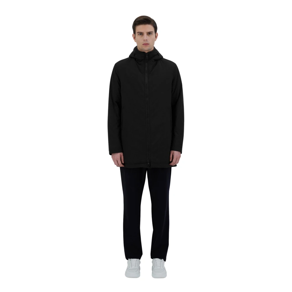 Herno Parka met bont gevoerd en capuchon Black Heren