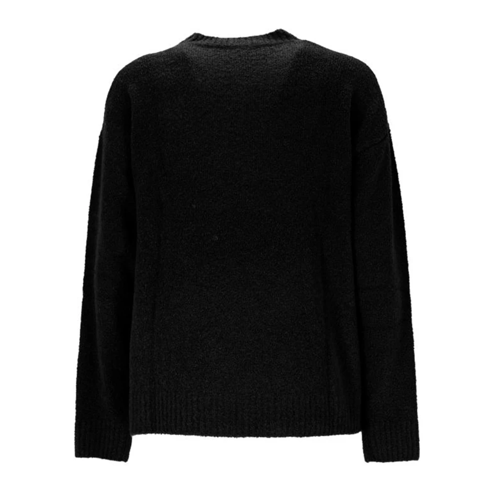 Amish Boucle Gebreide Trui in Zwart Black Heren