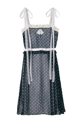 Ribbon Strap Chiffon Dress