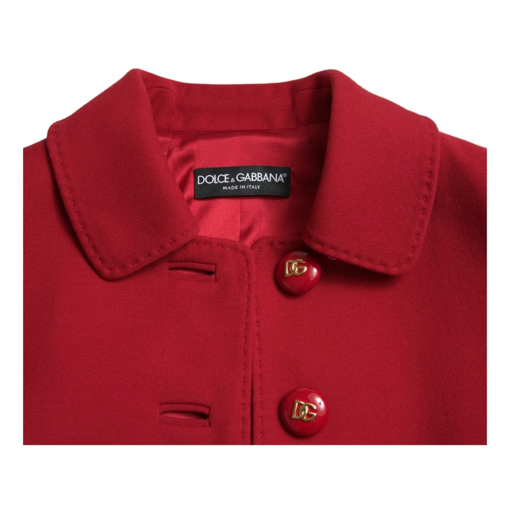 Dolce & Gabbana Rode Wol Korte Knoopjas Red Dames