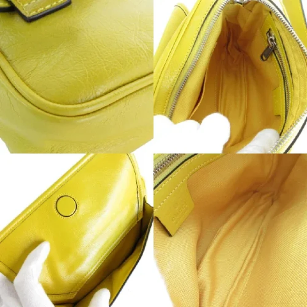 Gucci Vintage Pre-owned Leather clutches Yellow Dames