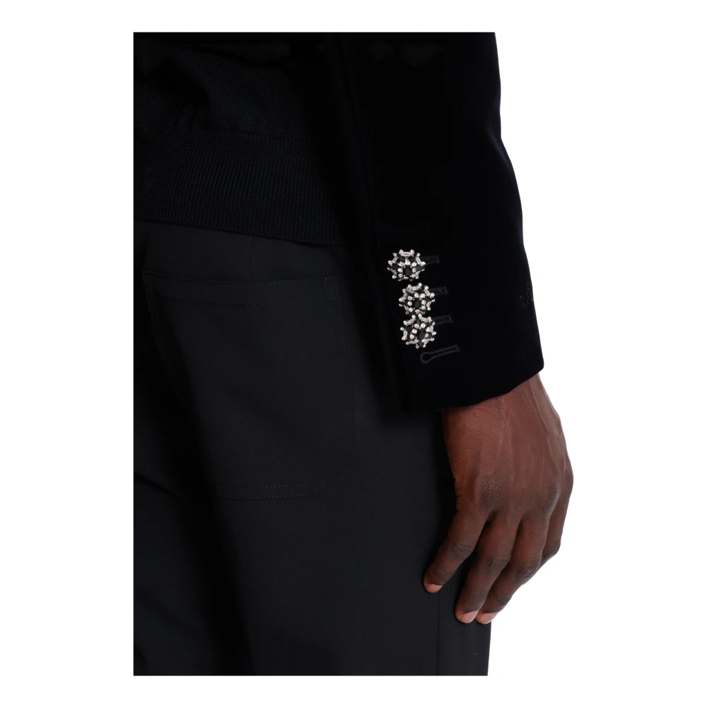 Balmain Geknipte fluwelen jas met 'Love Letter' borduurwerk Black Heren