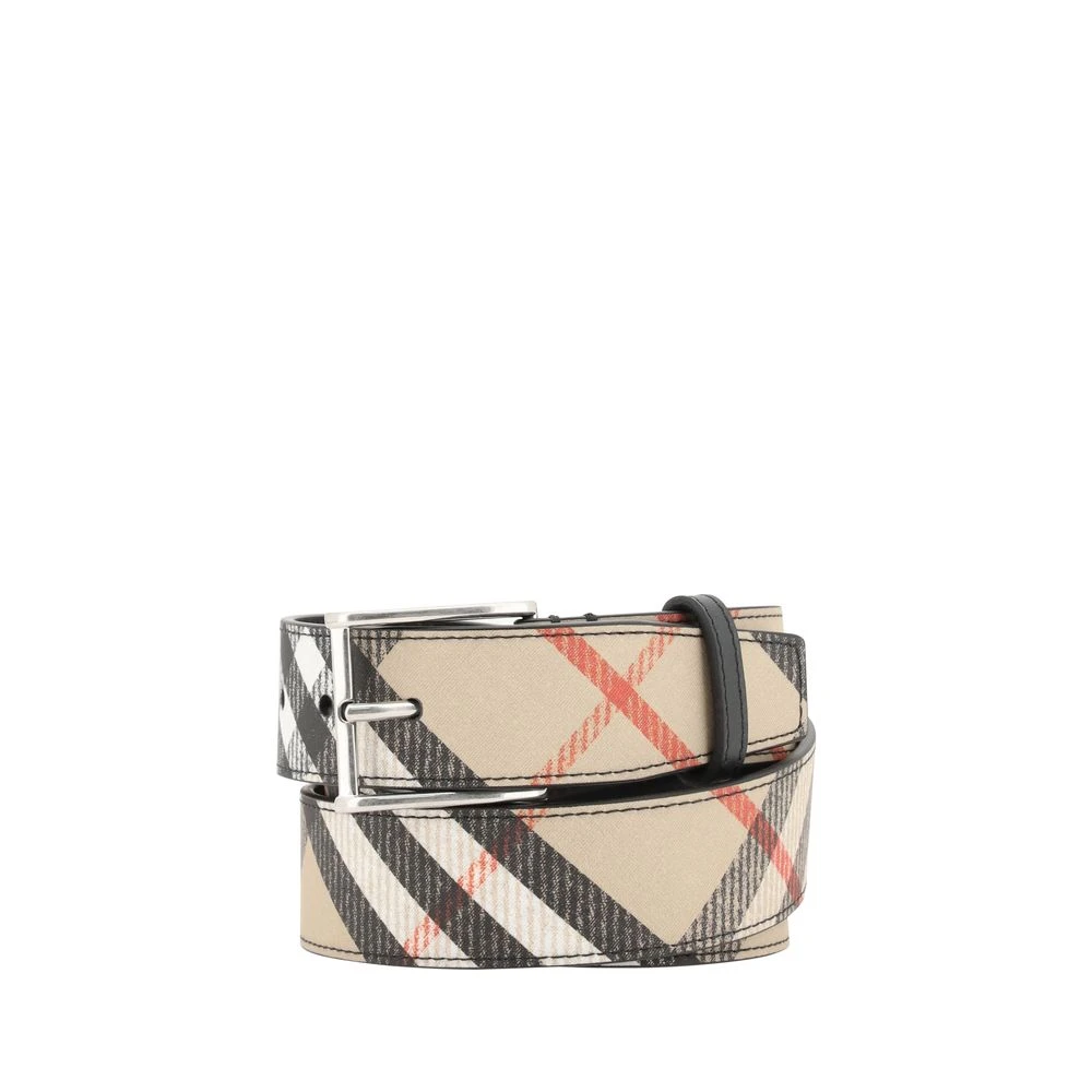 Burberry Geruit Leren Riem Multicolor Heren