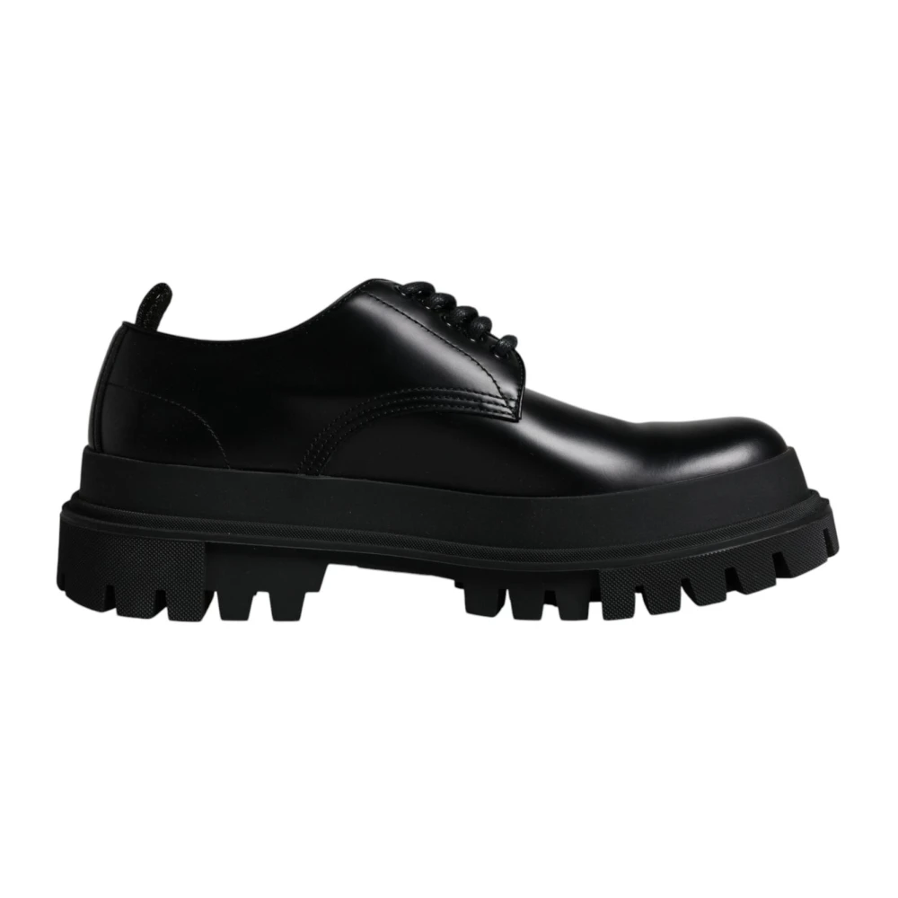Dolce & Gabbana Men's Black Leather Lace Up Dress Shoes - Laced Shoes - 5 Uk - Shoes