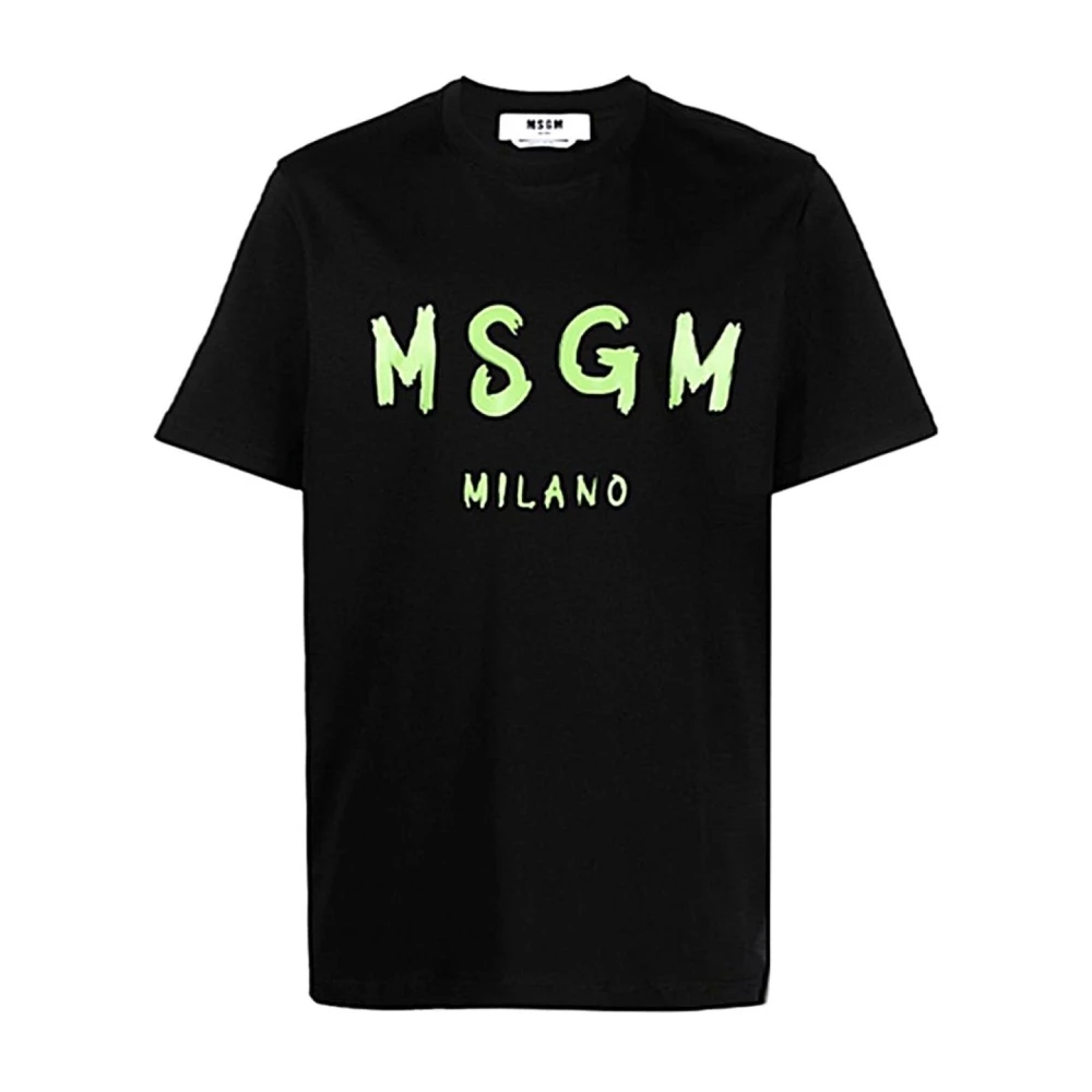 Msgm Women's Black T-Shirts, L, T Shirt