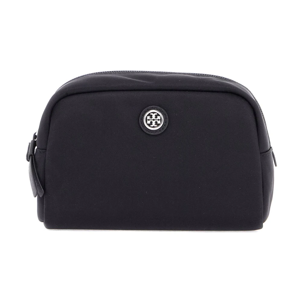 TORY BURCH Nylon Beauty Case met Iconische Detail Black Unisex