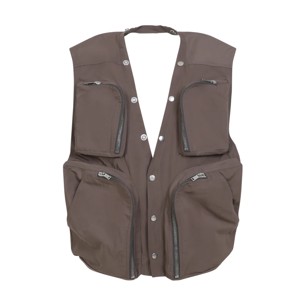 Rick Owens Dust Cargo Vest Gray Heren