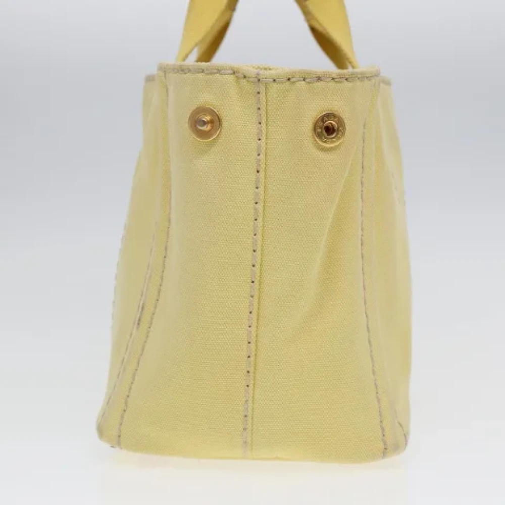 Prada Vintage Pre-owned Canvas handbags Yellow Dames