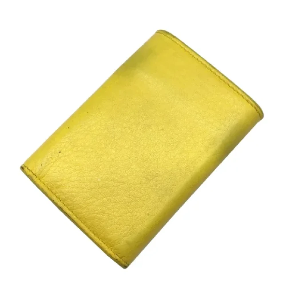 Balenciaga Vintage Pre-owned Leather wallets Yellow Unisex