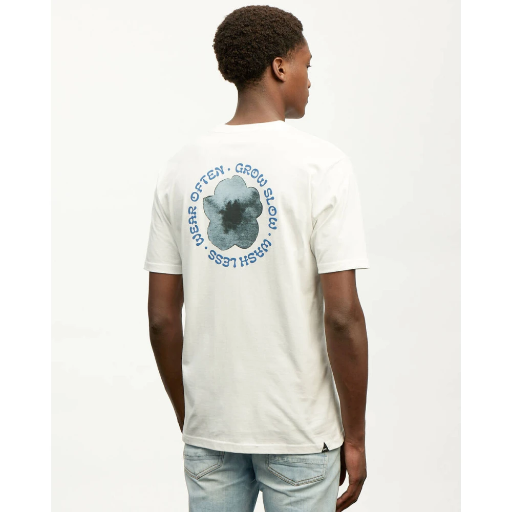 Denham The Jeanmaker Indigo Flower T-shirt White Heren