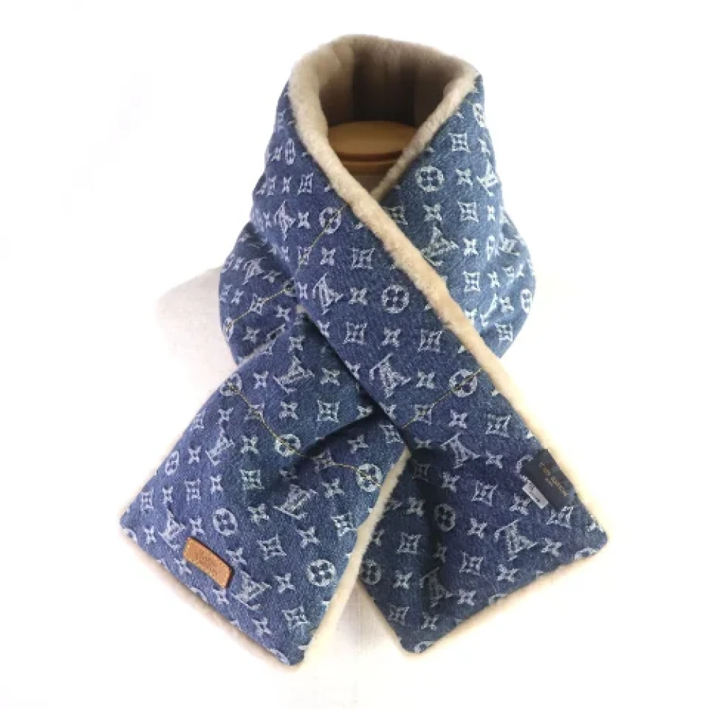Louis Vuitton Vintage Pre-owned Fabric scarves Blue Heren