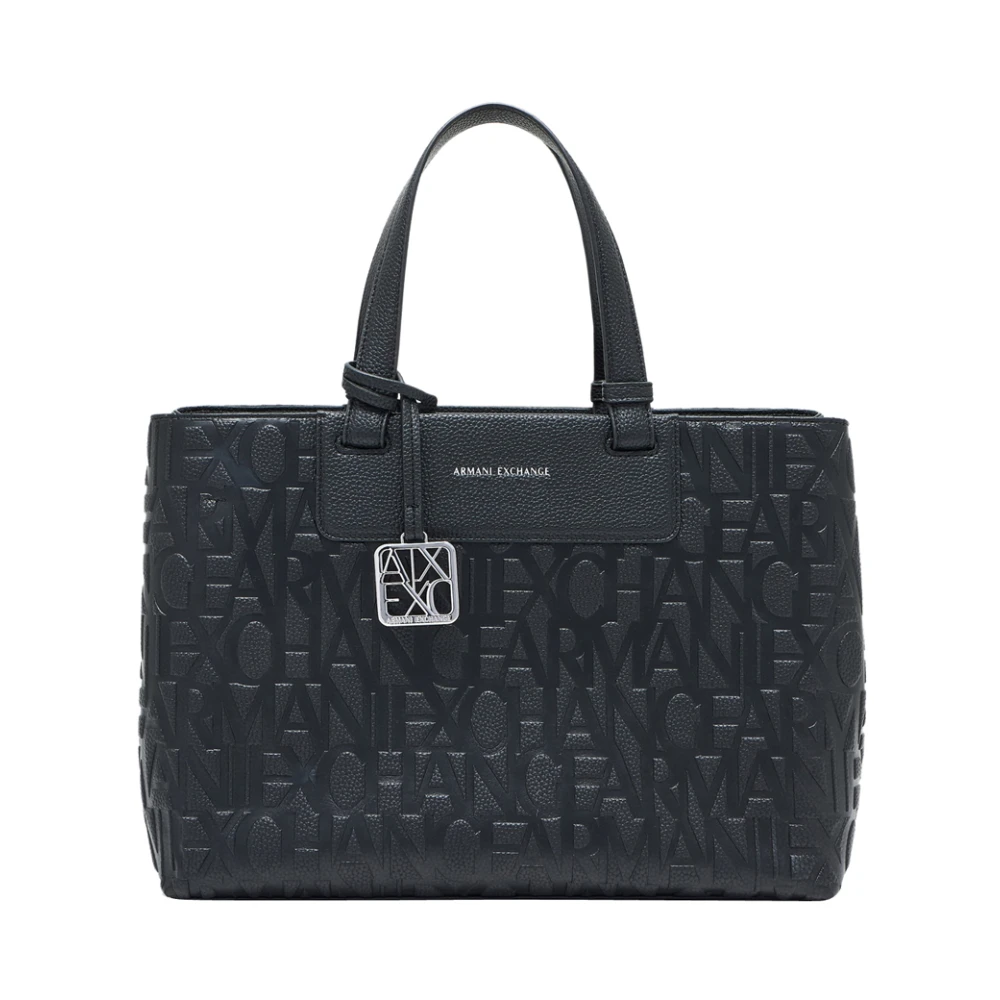 Armani Exchange Women's Black Shopping Bags, One Size, Liz M Handbag
