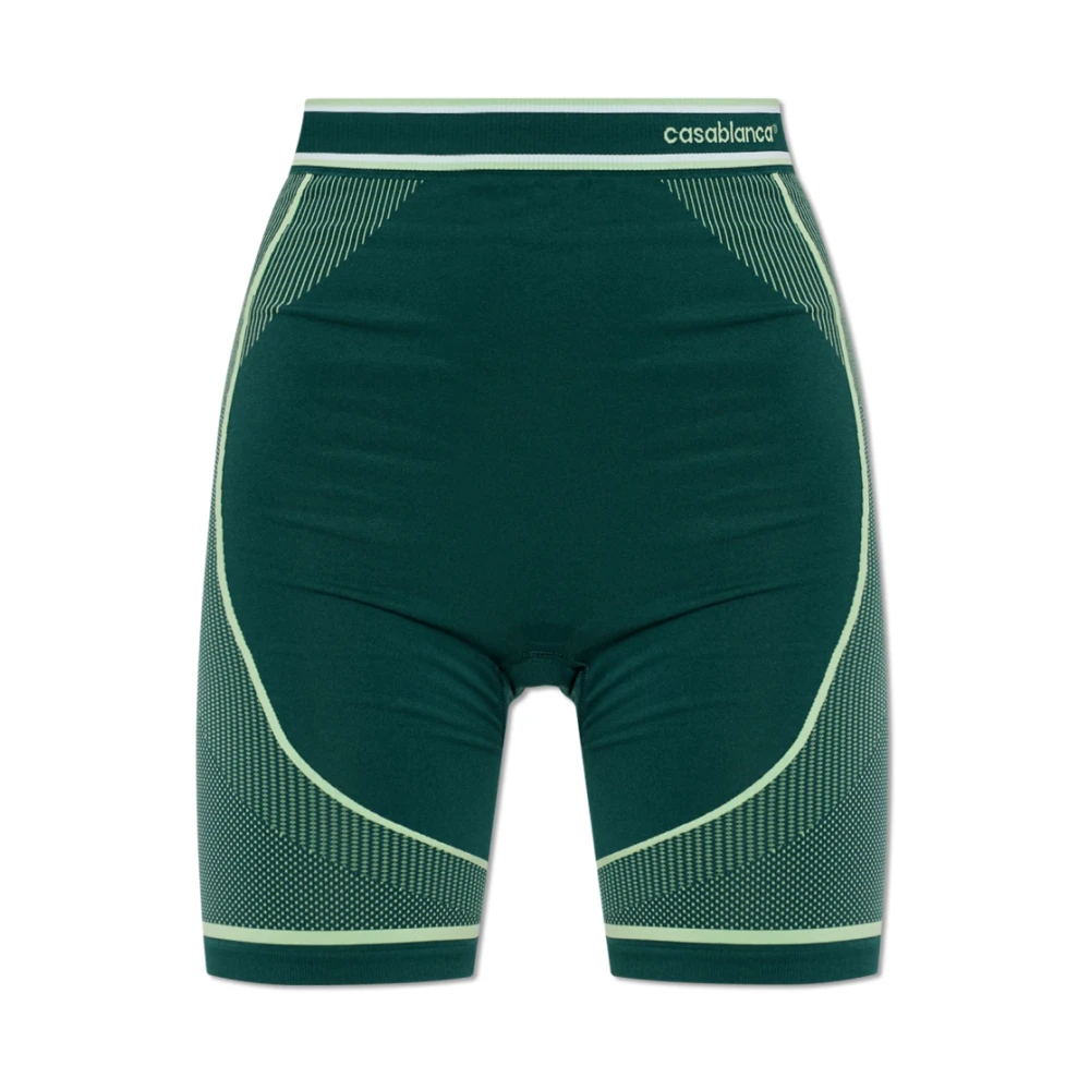 Casablanca , Casual Shorts, Female, Green, L/Xl, Short Training Leggings