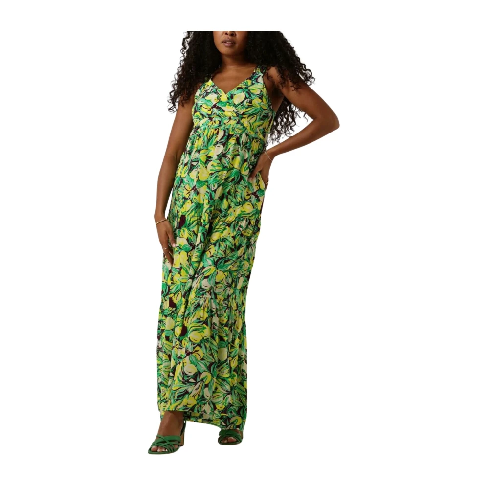 Pom Amsterdam Gele Maxi Jurk Lemon Tree Multicolor Dames