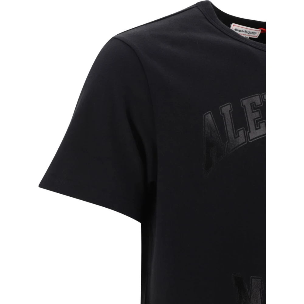 alexander mcqueen Zwart T-shirt met Logo en Schedel Black Heren