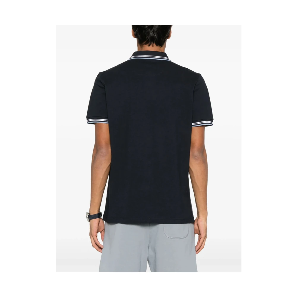 Hugo Boss Midnight Blue Ribbed Short Sleeve Sweater Blue Heren