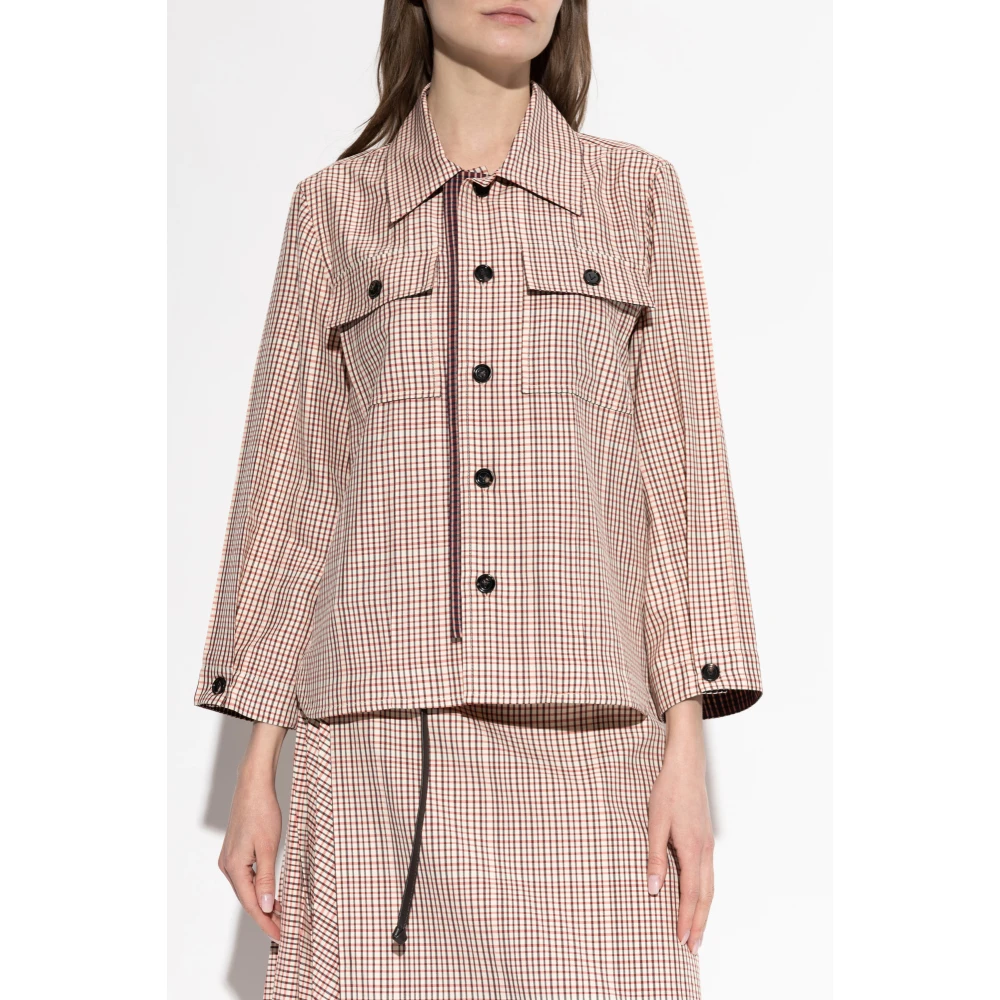 Bottega Veneta Geruite Overhemd Red Dames