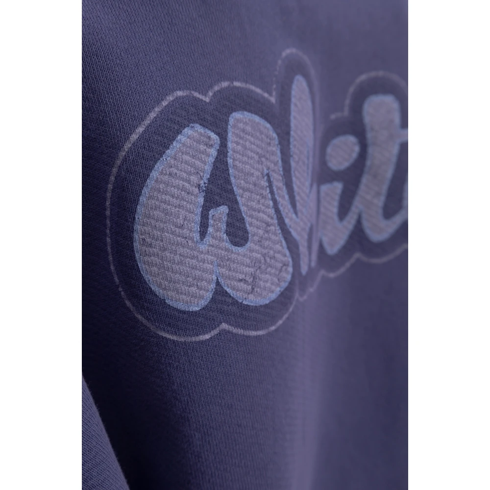 Off White Sweatshirt met logo Blue Dames