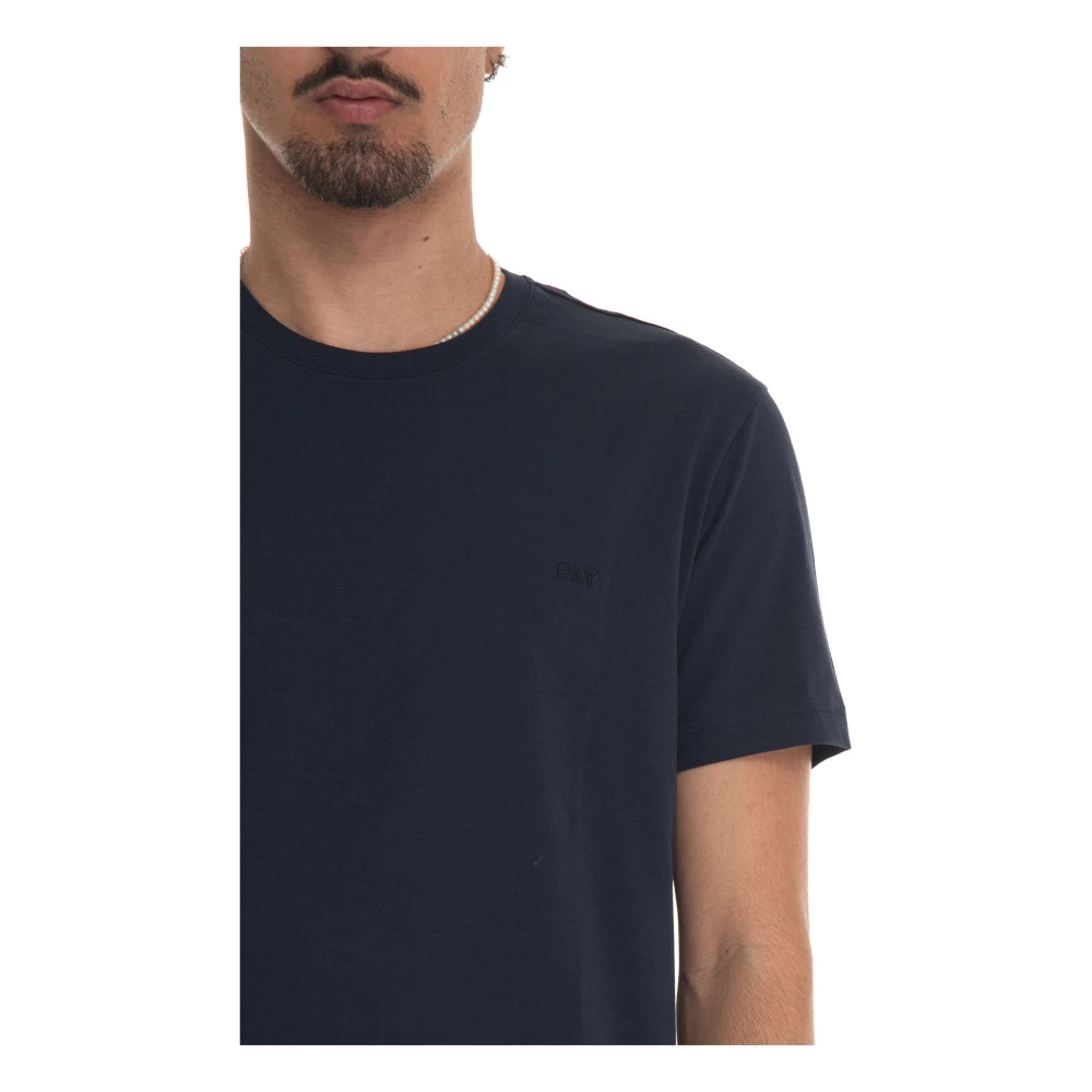 Fay Katoenen Logo T-shirt Blue Heren