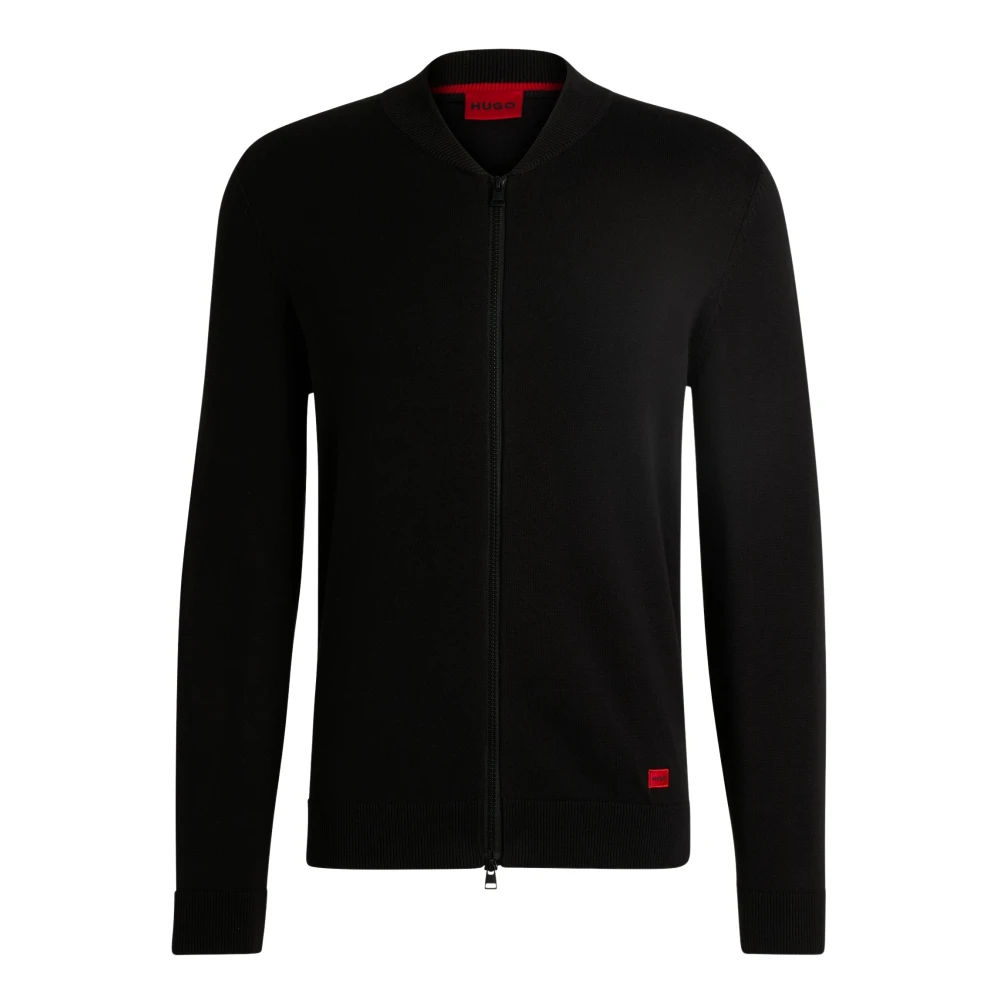 Hugo Boss Stijlvolle Cardigan voor Mannen Black Heren