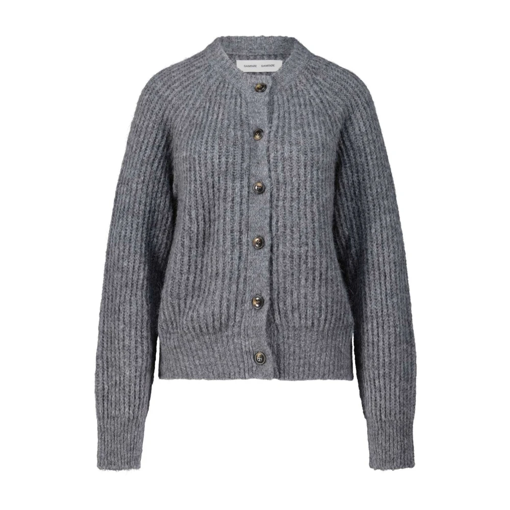 Samsøe Alpaca Cardigan met knoopsluiting Gray Dames
