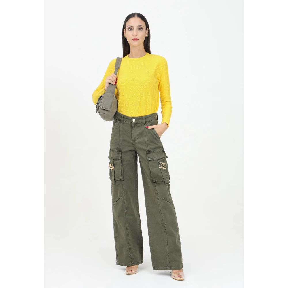 Gaëlle Paris Groene Cargo Jeans Moderne Stijl Green Dames