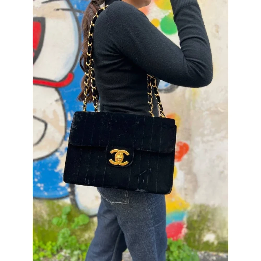 Chanel Vintage Pre-owned Velvet chanel-bags Black Dames