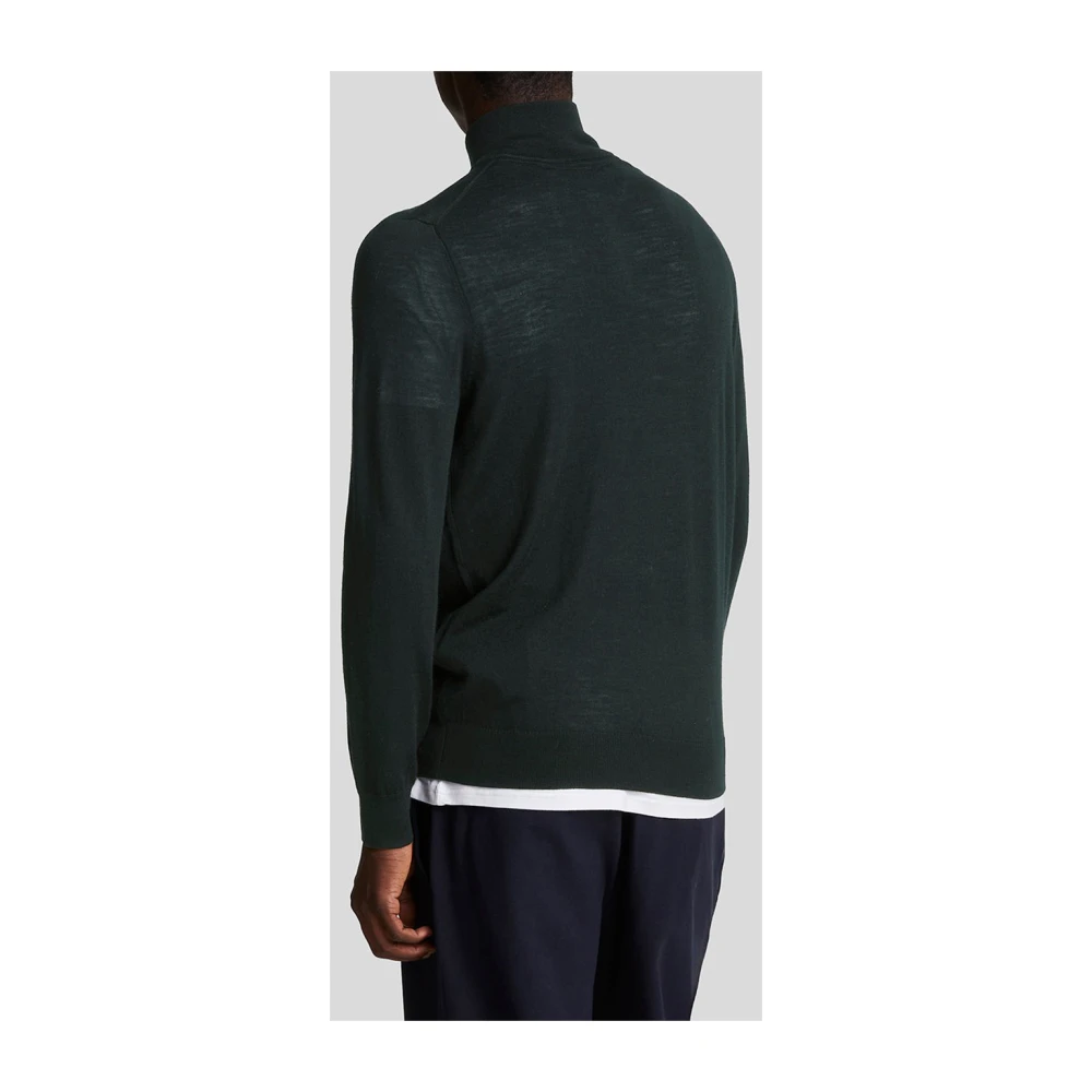 Lyle & Scott Klassieke Merino Quarter Zip Sweater Green Heren