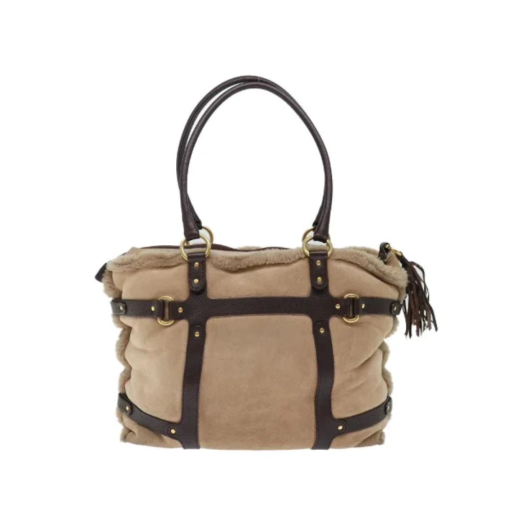 Salvatore Ferragamo Pre-owned Suede handbags Beige Dames