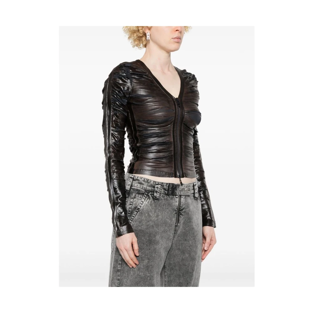 Diesel Cederbruin Cut-Out V-Hals Jas Brown Dames