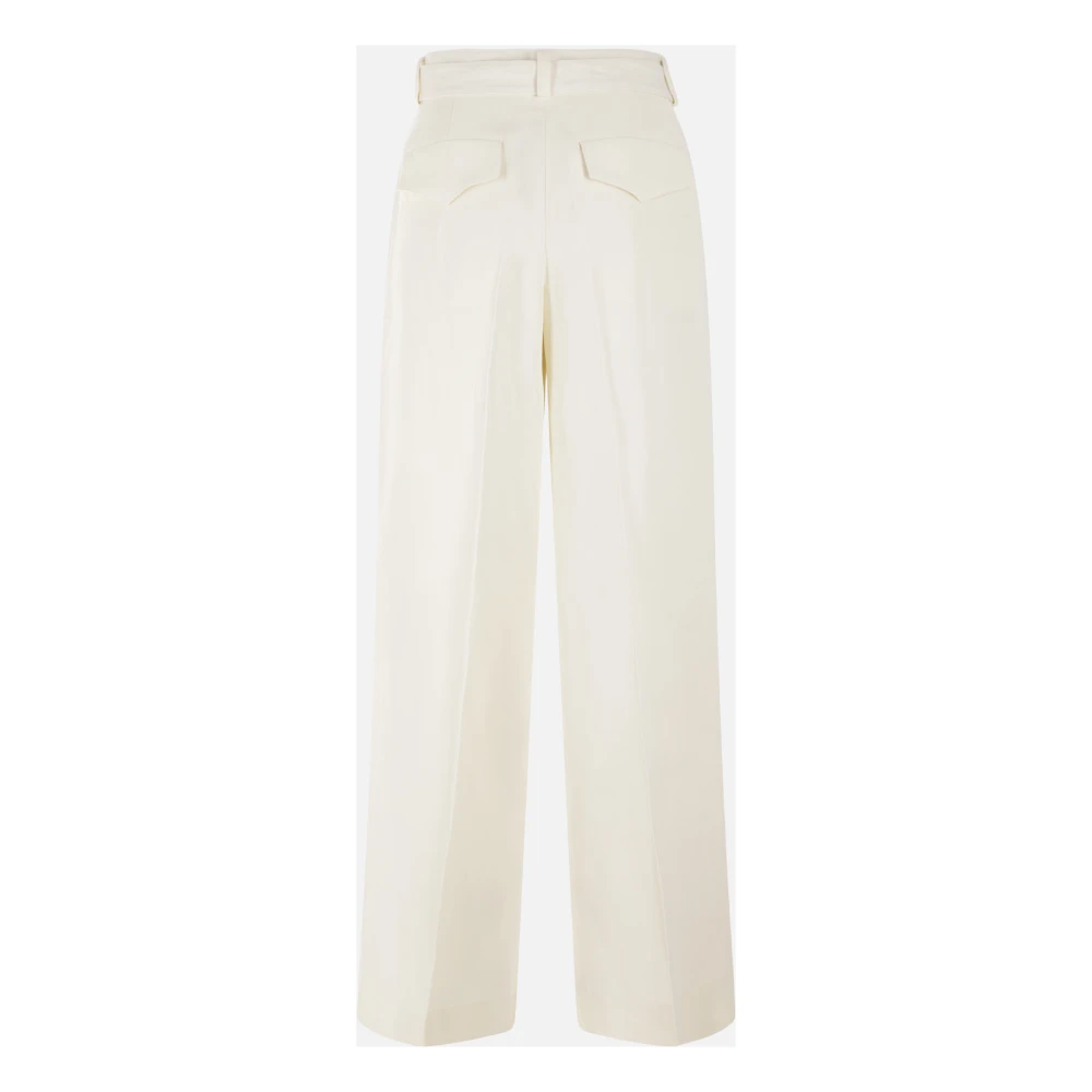 Jil Sander Ivoorwitte Wijde Broek Beige Dames