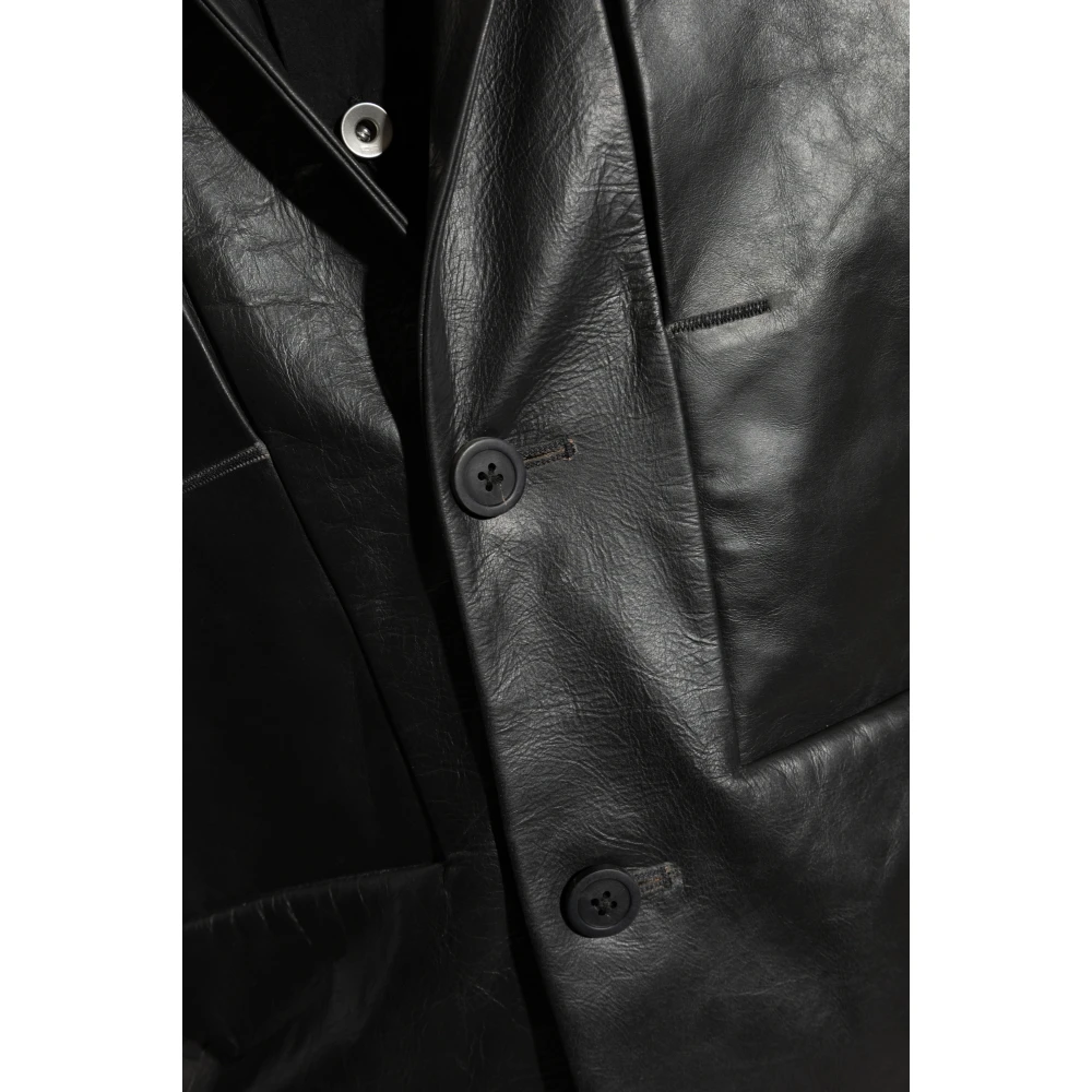 Rick Owens Leren jas Lido Black Heren
