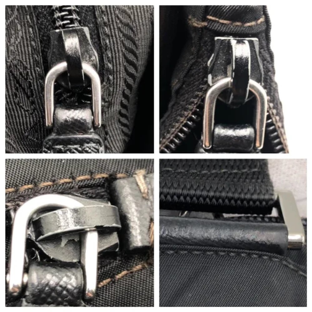 Prada Vintage Pre-owned Canvas crossbody-bags Black Dames