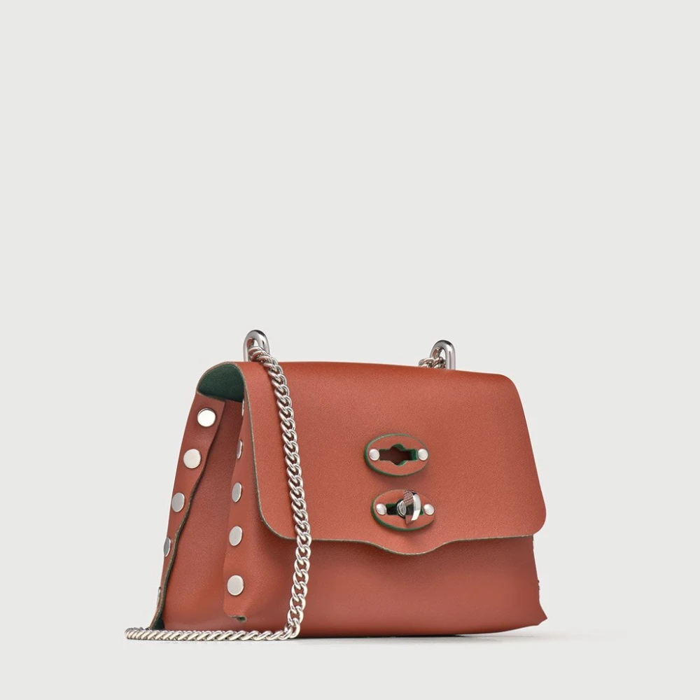 Zanellato Bruin leren crossbody tas Amar Superbaby Brown Dames