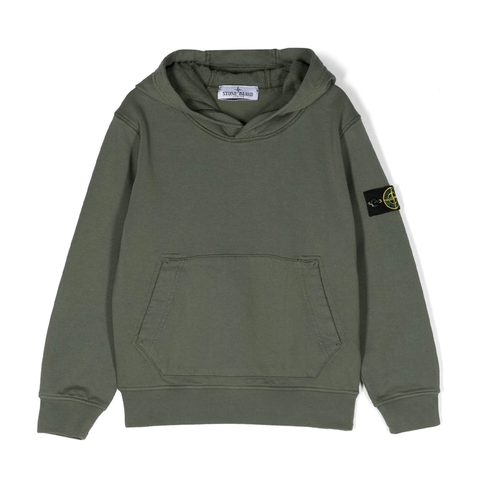 Stone Island Boys Green Hooded Sweatshirt - Kids Sweatshirts - 8 Y - Kids