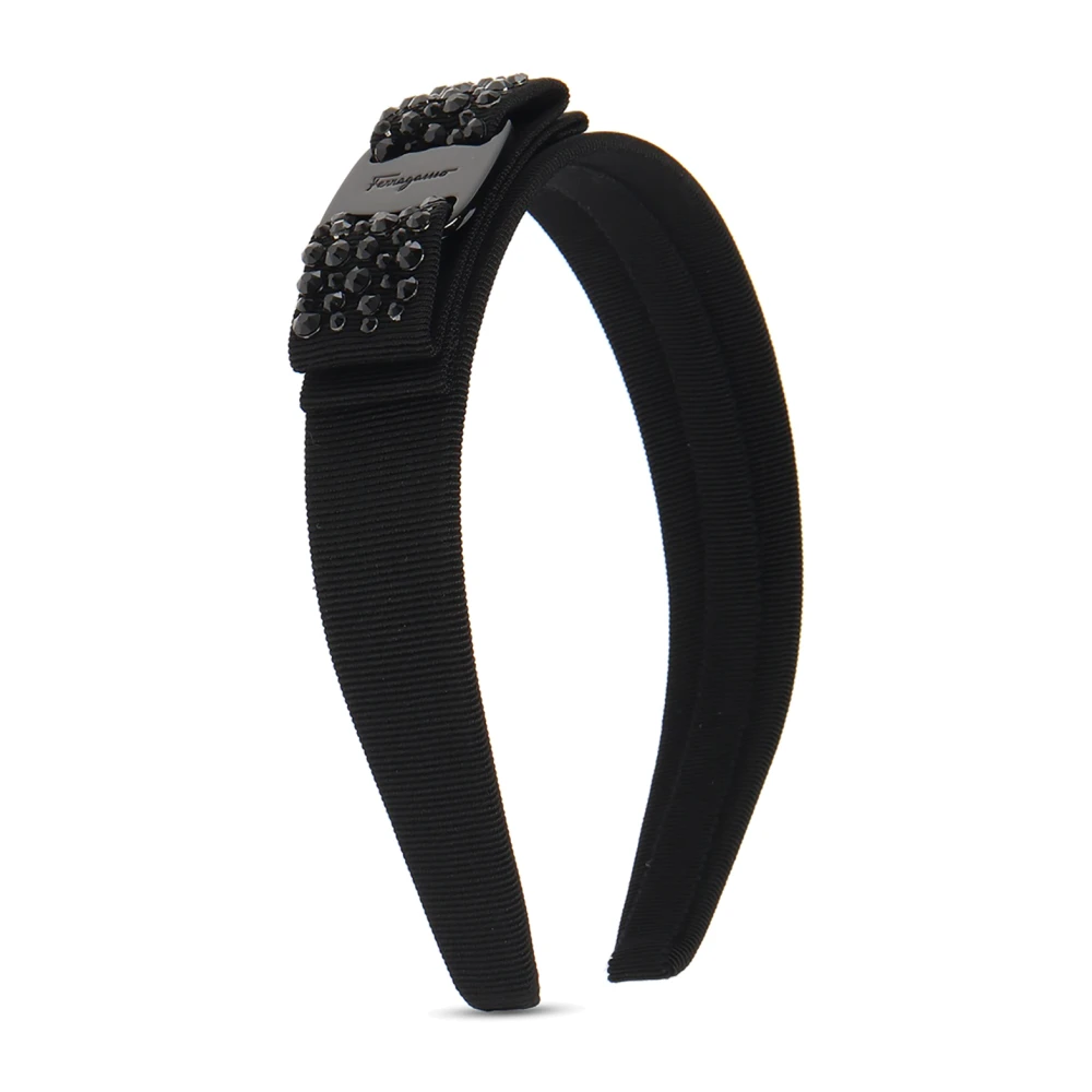 Ferragamo Donna Nero - Cerchietto Con Fiocco E Cristalli Swarovski - Accessories - One Size - Immagine 2