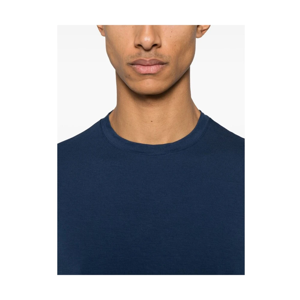 Giorgio Armani Navy Blue Crew Neck T-shirt Blue Heren