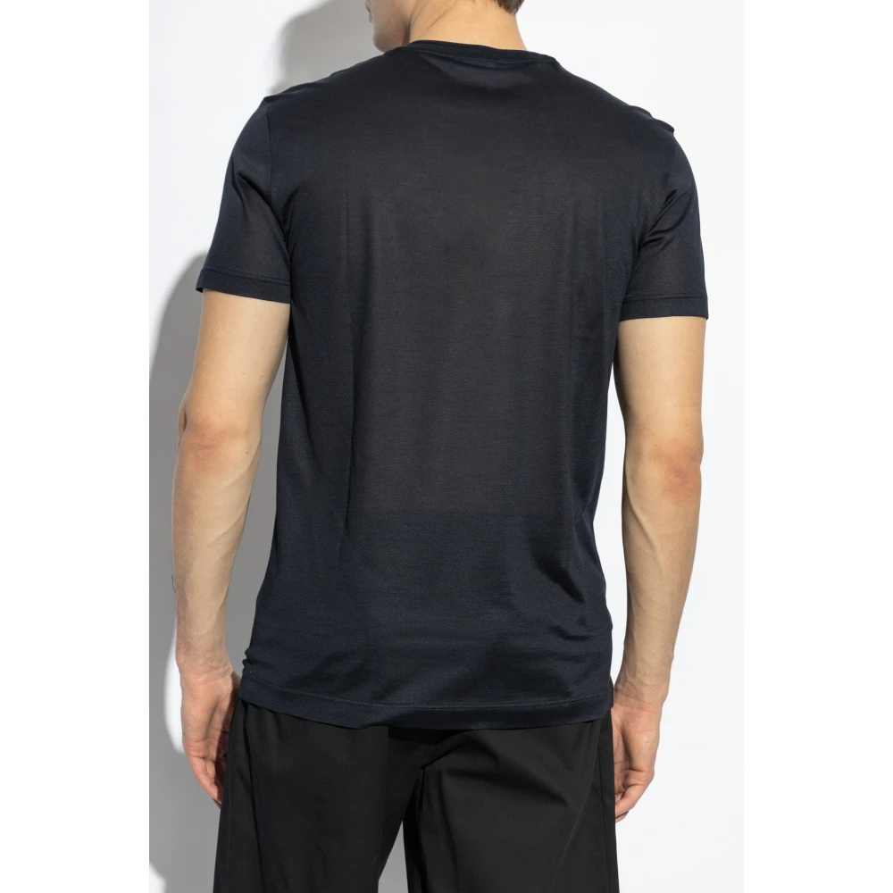 Dolce & Gabbana T-shirt met geborduurd logo Blue Heren