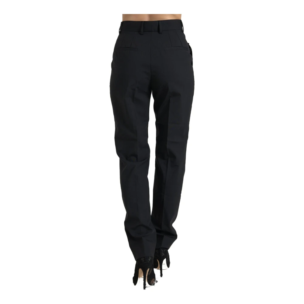 Dolce & Gabbana Premium Wool Tapered Pants Black Dames