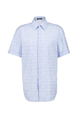 chemise-bleue-a-imprime-lettre-damour-jacquard